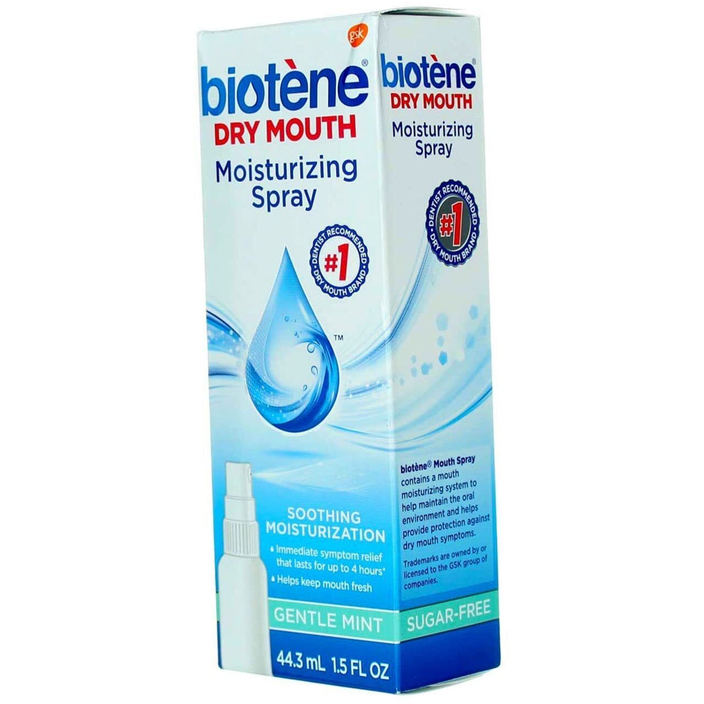 Biotene Gentle Mint Moisturizing Mouth Spray, Sugar-Free, for Dry Mouth and Fres
