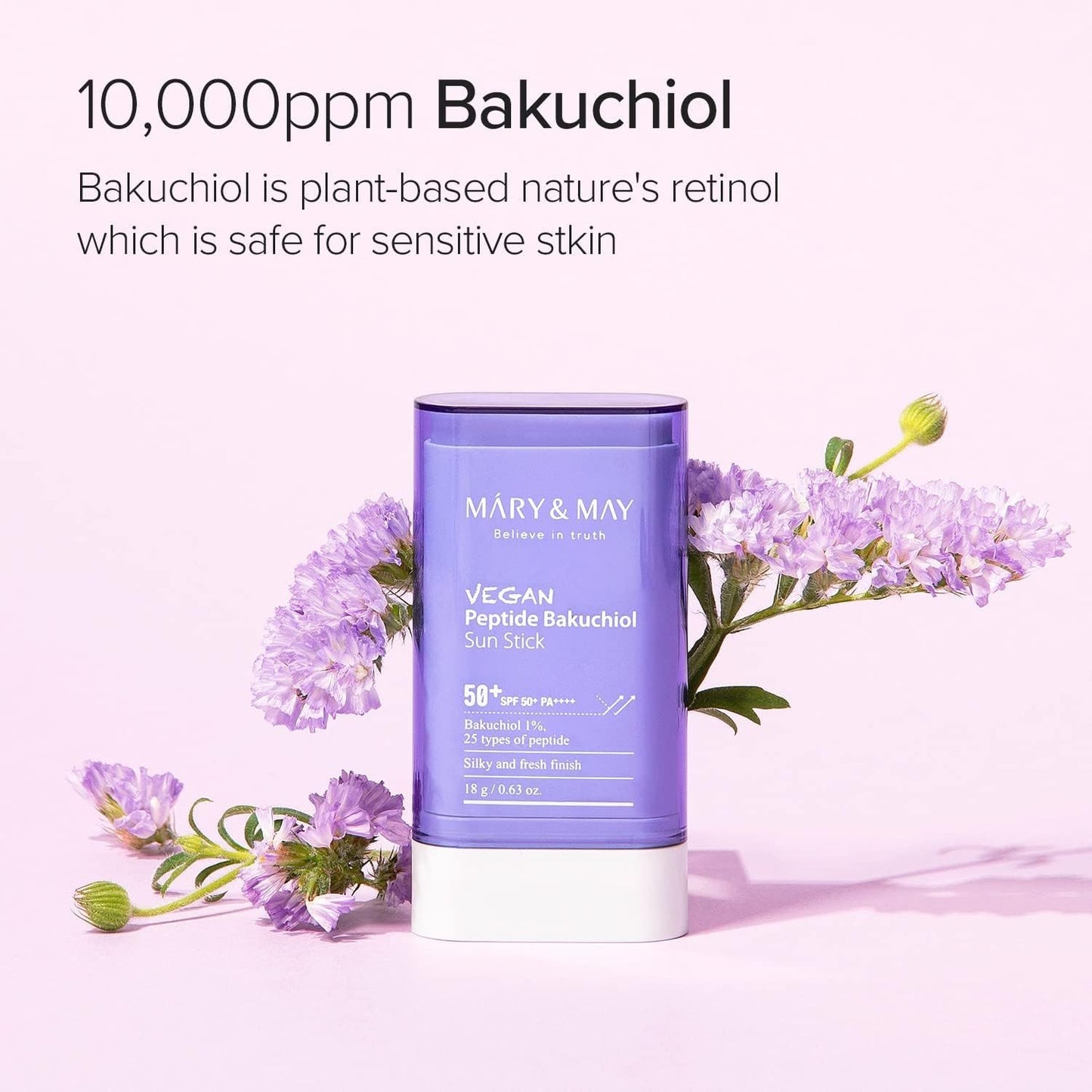 Mary & May -  Vegan Peptide Bakuchiol Sun Stick SPF50 (18g)