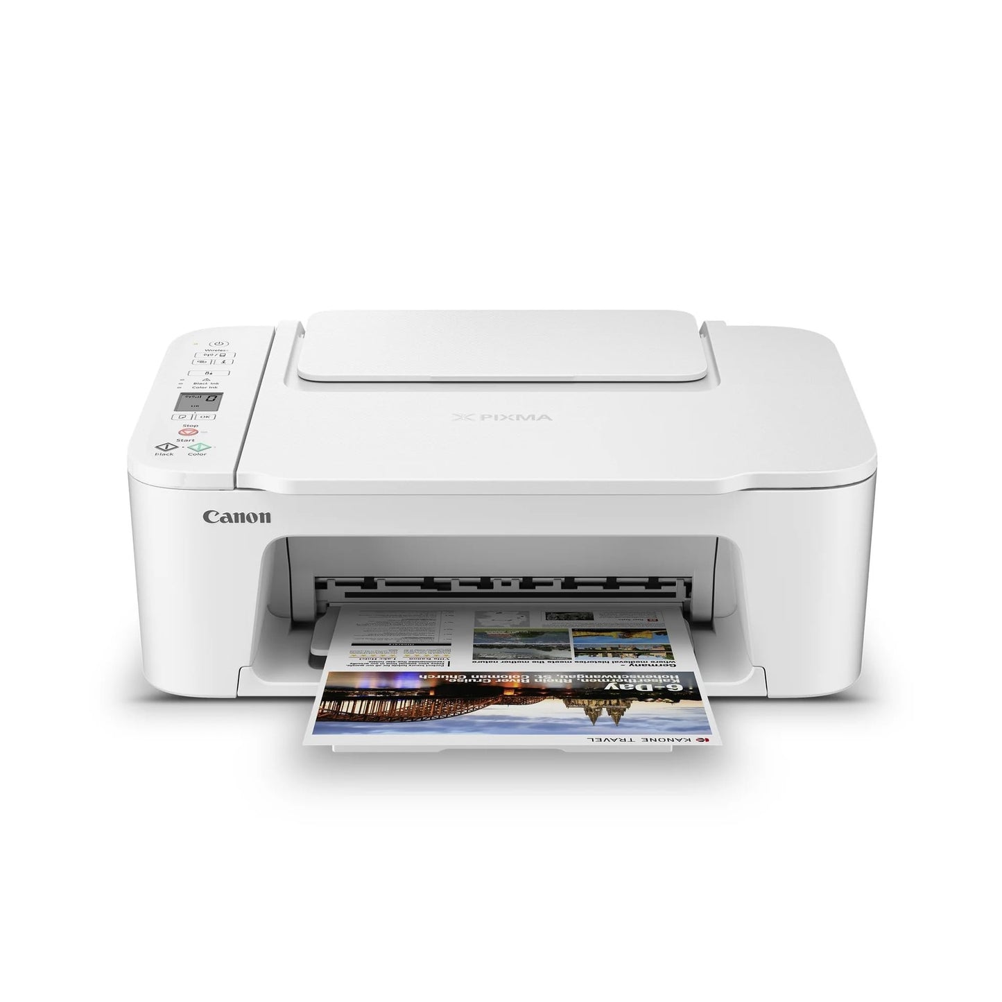 Canon PIXMA 3722 Color Inkjet All-in-One Printer | Print Copy Scan | Wireless | Mobile Printing | Print Up to 7.7 ipm | Up to 60 Sheets Capacity | 1.5" LCD | Wi-Fi (2.4 or 5 GHz) + Printer Cable