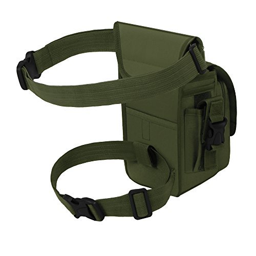 East West U.S.A RT519 Tactical Thigh Pack Waist Belt Drop Leg Utility Bag, Olive, 11.75"