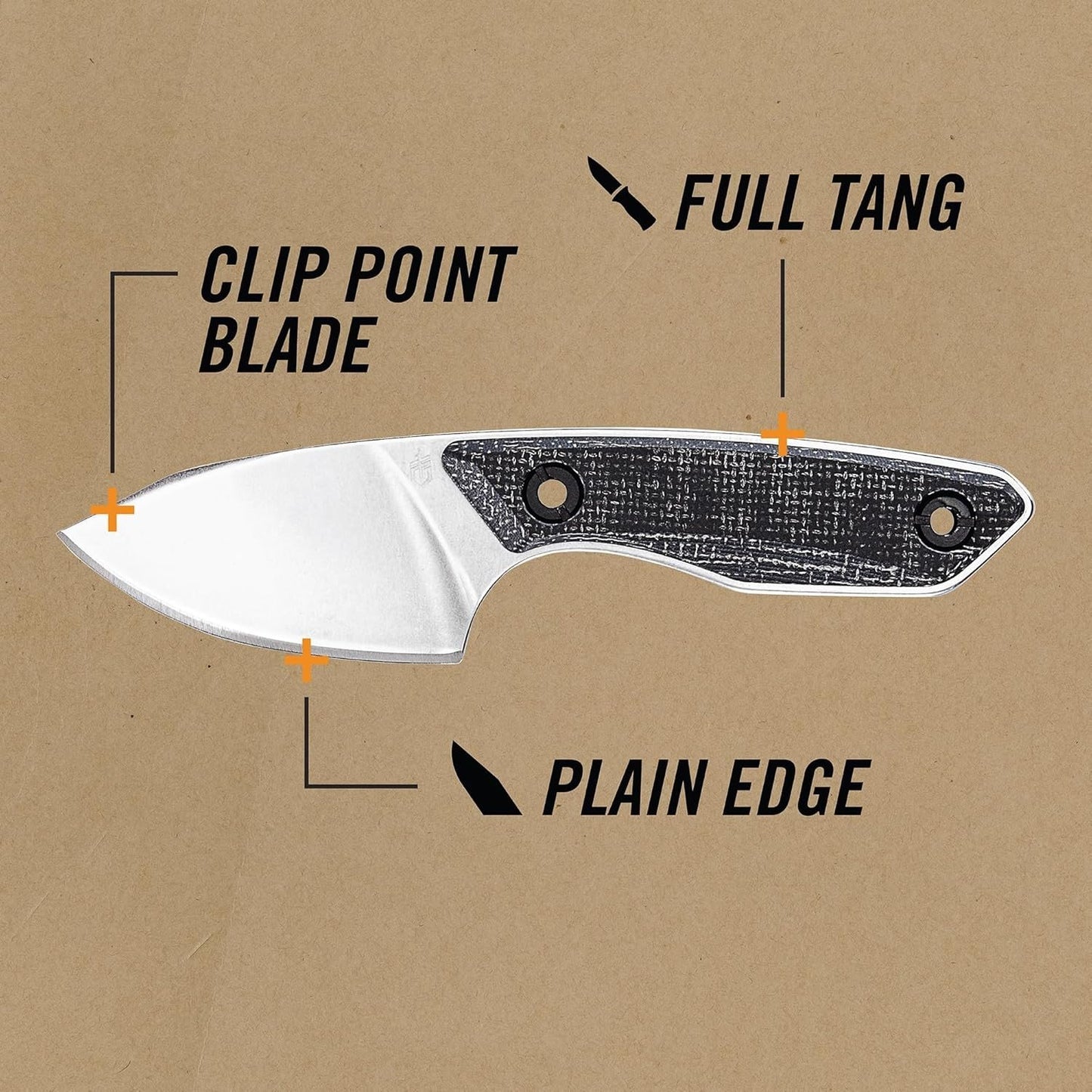 Gear Stowe Pocket Knife and Sheath - 2.5" Fixed Blade - EDC Gear and Equipment