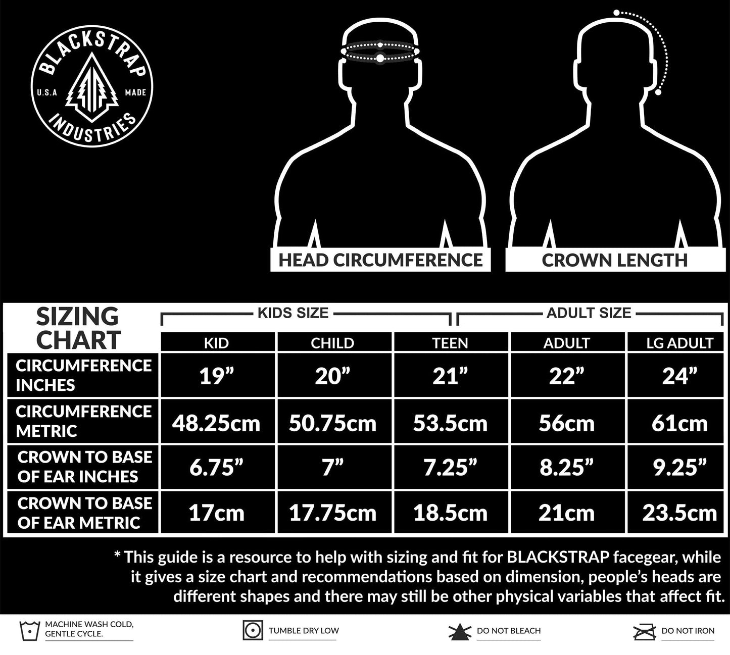 BLACKSTRAP Hood Balaclava Face Mask, Dual Layer Cold Weather Headwear for Men and Women