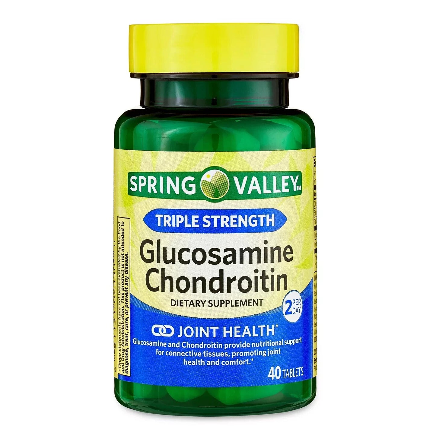 Spring Valley Triple Strength Glucosamine Chondroitin Tablets Dietary Supplement,40Ct