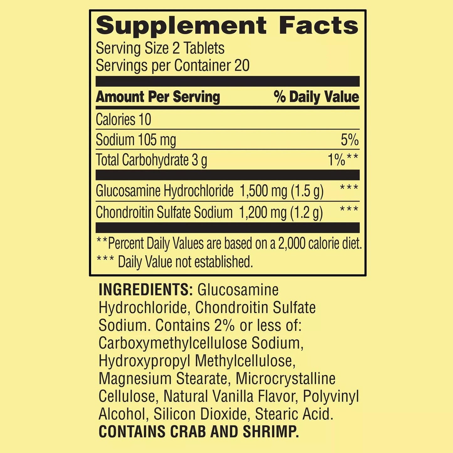 Spring Valley Triple Strength Glucosamine Chondroitin Tablets Dietary Supplement,40Ct