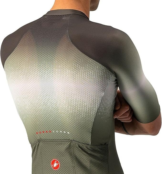 Castelli Aero Race 6.0 FullZip Jersey Mens Military GreenLight Black XXL
