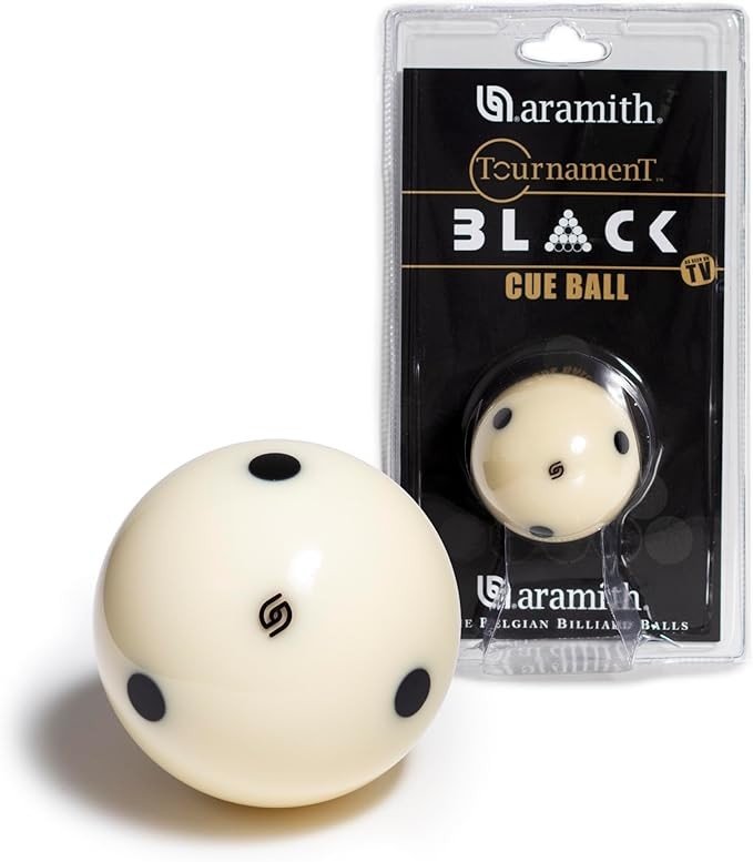 Aramith 2 1/4" Tournament Black Billiard Pool Cue Ball - 6 Dots