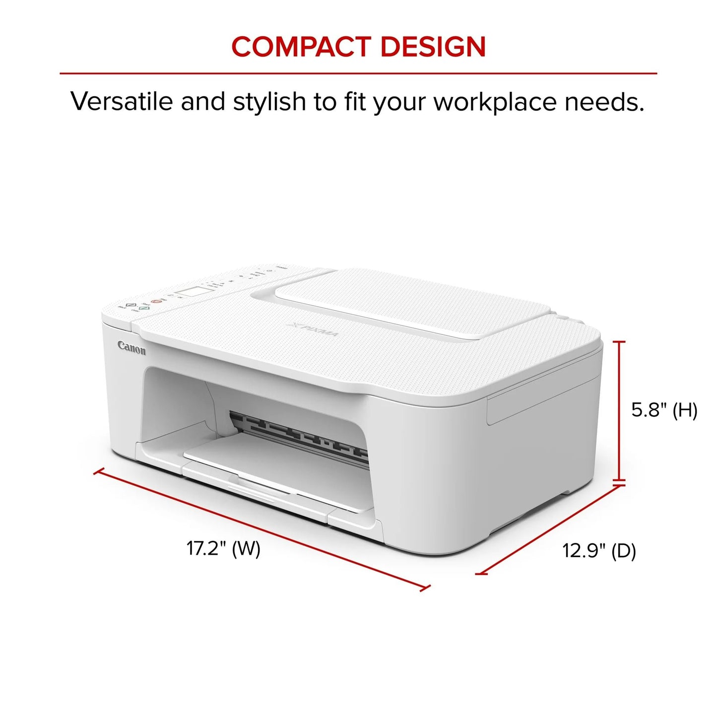 Canon PIXMA 3722 Color Inkjet All-in-One Printer | Print Copy Scan | Wireless | Mobile Printing | Print Up to 7.7 ipm | Up to 60 Sheets Capacity | 1.5" LCD | Wi-Fi (2.4 or 5 GHz) + Printer Cable