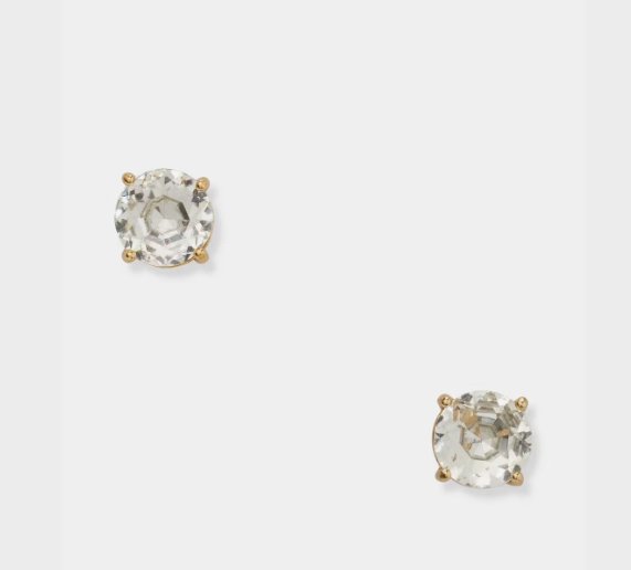 Kate Spade Goldtone Clear Crystal Round Gumdrop Stud Earrings