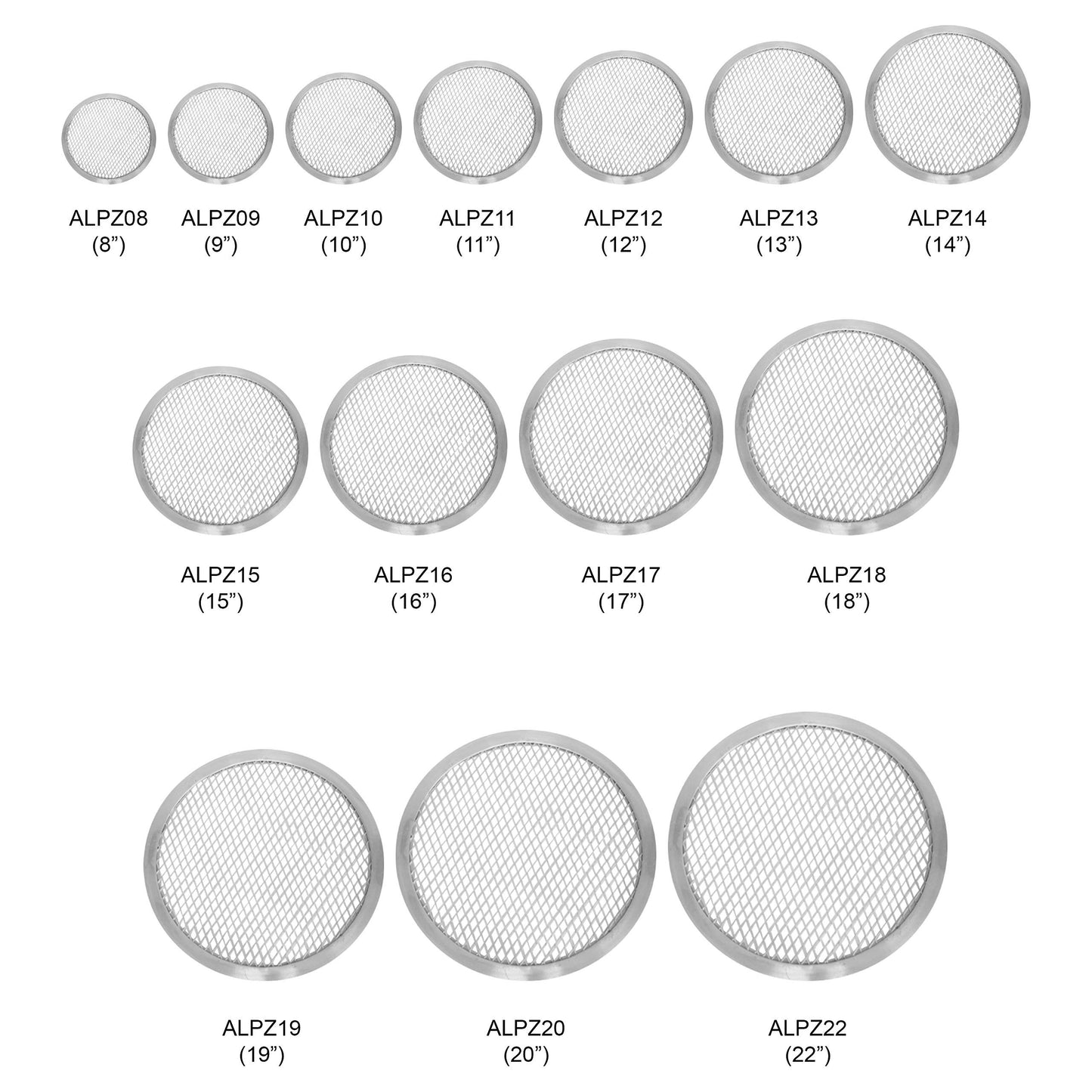 Thunder Group Seamless-Rim Aluminum Pizza Screen, 9 Inch