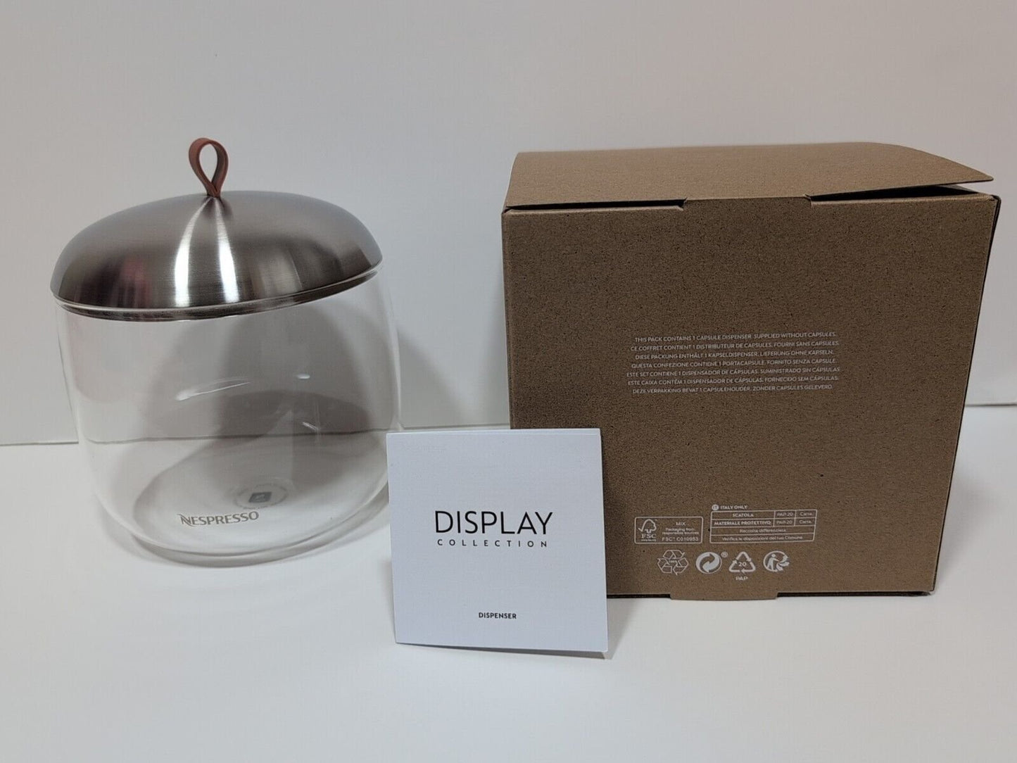 Nespresso Display Collection Mia Glass Capsule Container Dispenser Pods