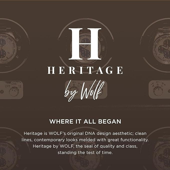 WOLF Heritage Double Winder with Glass Cover, Black - Secure Fit with Patented D