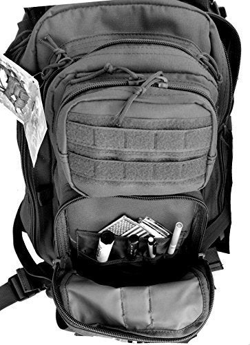 Explorer Tactical Assault Pack - Combat Rucksack - 17" Military MOLLE Backpack 27L - Black