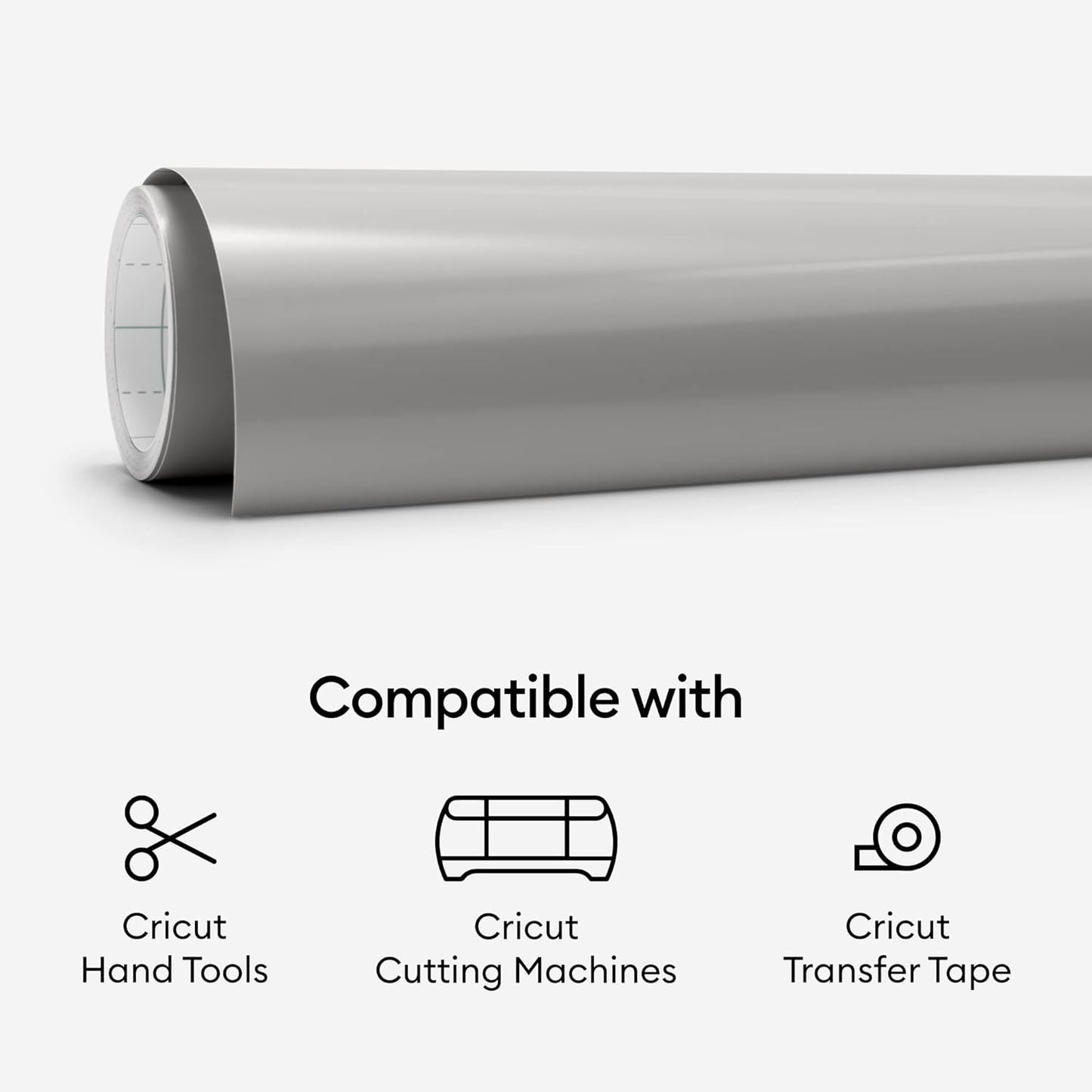 Cricut Premium Permanent Vinyl Glossy Silver for Air 2 Machine PACK of 2