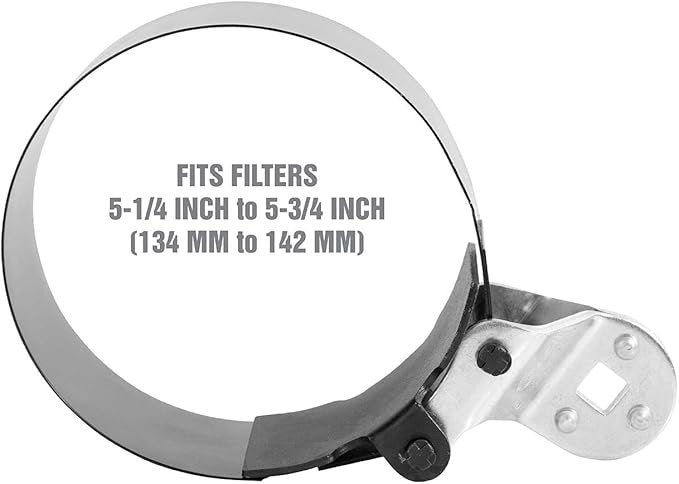 -1/4” to 5-3/4” Heavy Duty Truck Oil Filter Wrench, Oil Filter Strap Wrenc 25233