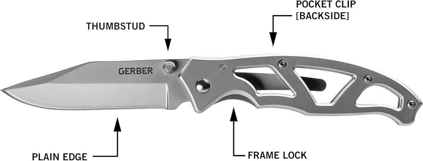 Gerber Gear Paraframe EDC Folding Pocket Knife with Safety Lock for Everyday