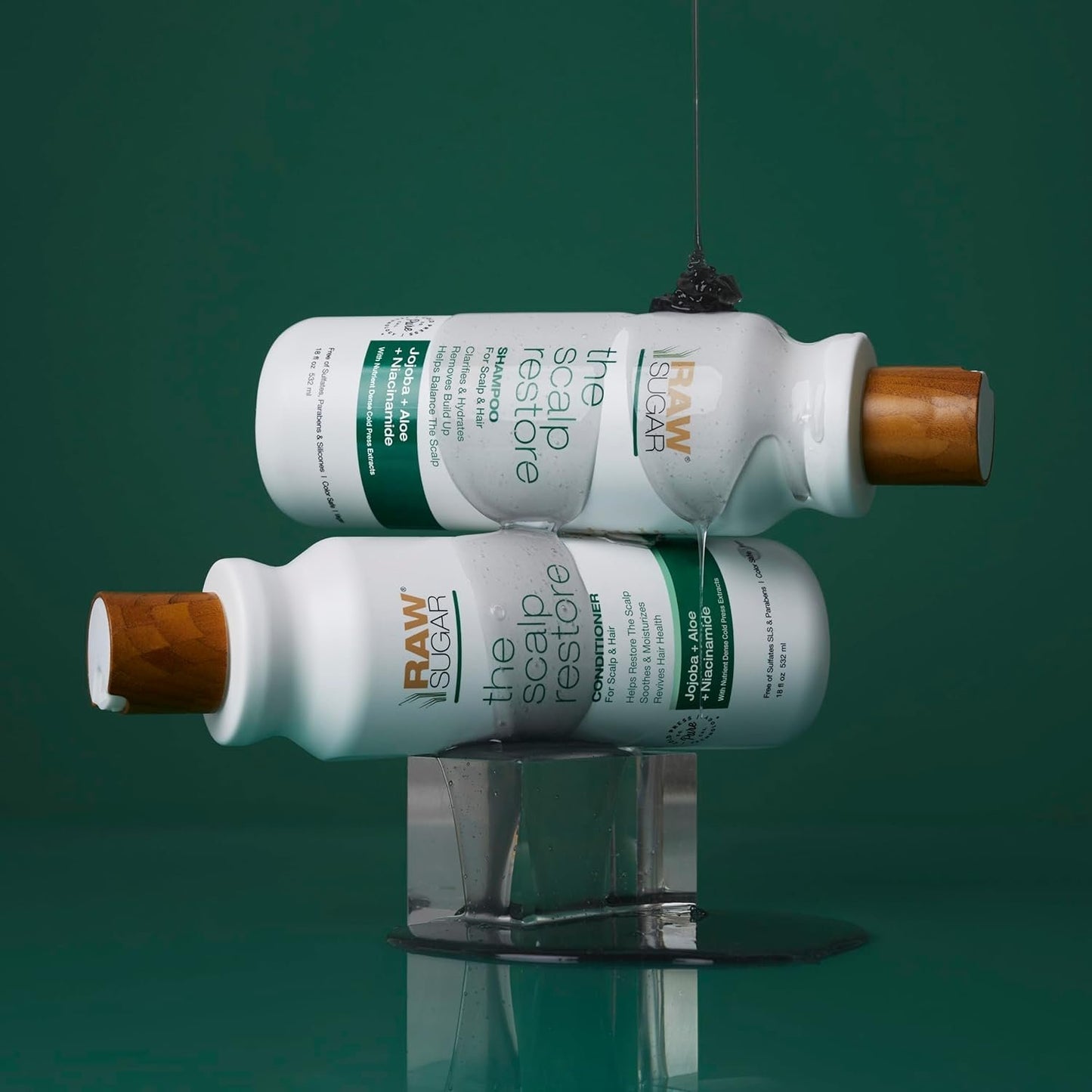 Raw Sugar Scalp Restore Shampoo, Jojoba + Aloe + Niacinamide 18 Fl Oz