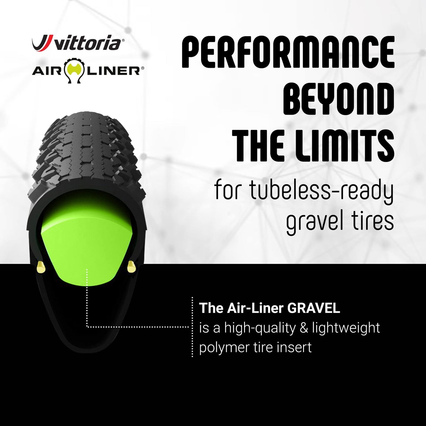 Vittoria Air-Liner Gravel Insert for Tubeless-Ready Bike Tires, Compatible with Any Wheel Size Up to 29", One Size