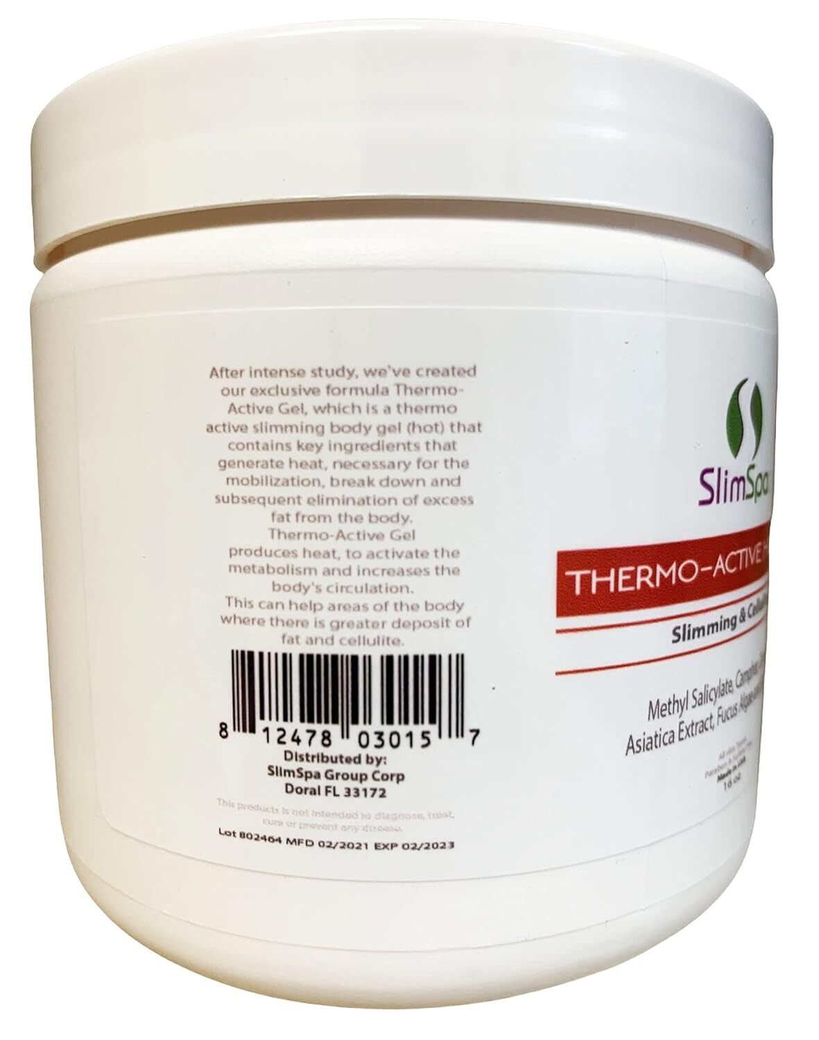 SlimSpa Thermo-Active Hot Gel for Women & Men, Cellulite Remover for Belly, Butt
