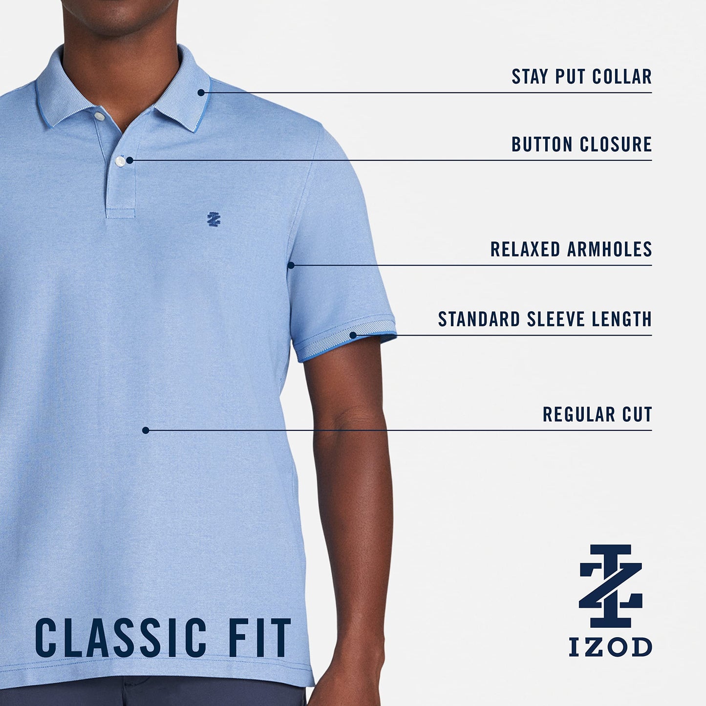 IZOD Men's Advantage Performance Short Sleeve Polo Shirt