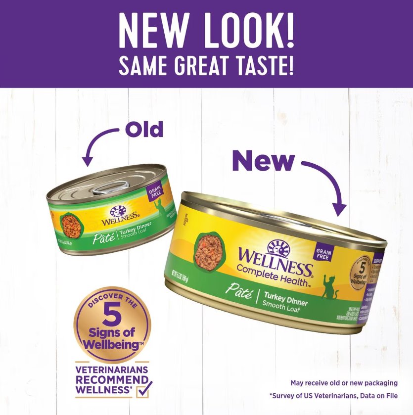 Wellness Complete Health Pate Turkey Dinner Grain-Free Wet Cat Food, 6 X12.5-Oz