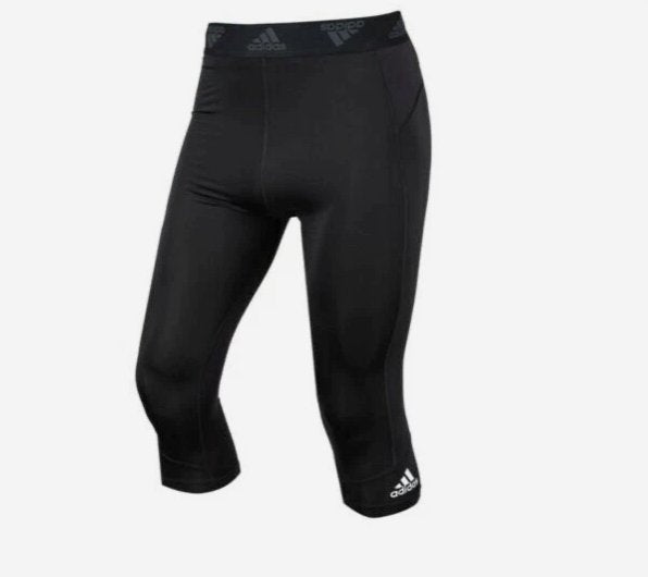 Adidas Youth Tech-Fit Training 3/4 Pants Black Yoga Tight-Pant Size M