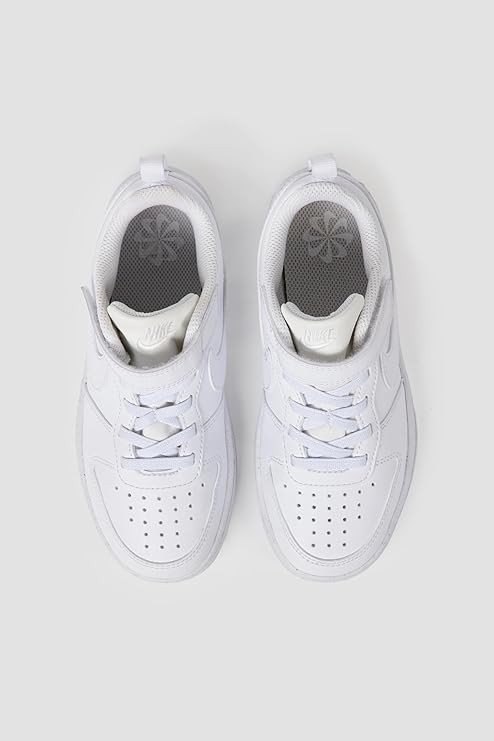 Nike Court Borough Sneaker, White/White/White, 2 US Unisex Little Kid