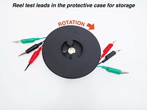 ANDRSAN 3 Wire 20' Retractable Test Leads 18 Gauge Aligator Clips in Reel