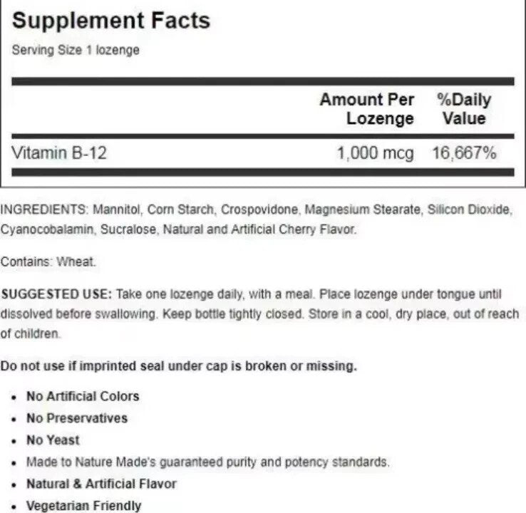 Nature Made Vitamin B-12 - Cherry 1,000 mcg 50 Tabs Exp 02/2026 - PACK OF 2