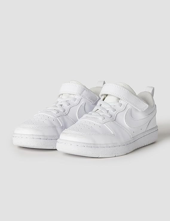 Nike Court Borough Sneaker, White/White/White, 2 US Unisex Little Kid