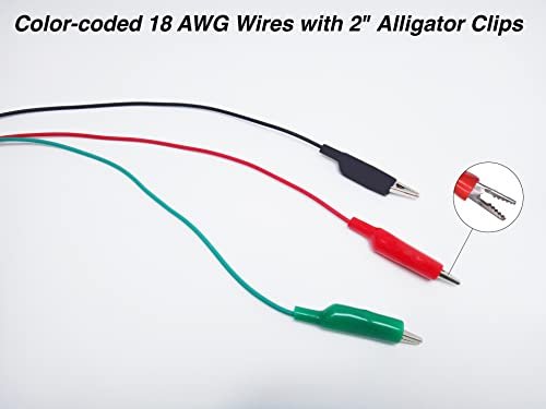 ANDRSAN 3 Wire 20' Retractable Test Leads 18 Gauge Aligator Clips in Reel