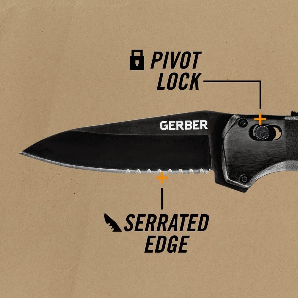 Gerber Gear Highbrow Folding Pocket Knife with 2.8" Blade, Assisted Opening Fold