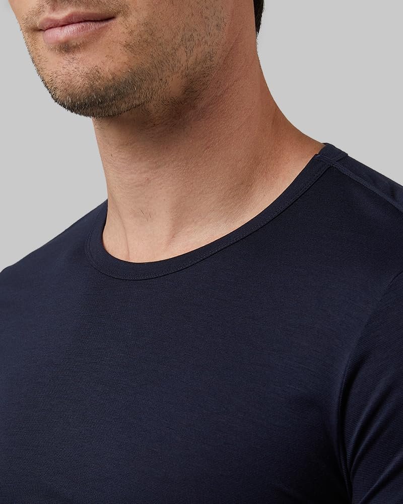32 Degrees Heat Men's Lightweight Crew Baselayer Top | Form Fitting | Long Sleeve| 4-Way Stretch | Thermal, Stormy Night, XX-Large