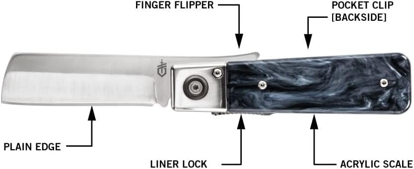 Gerber Gear Jukebox, EDC Folding Pocket Knife with Straight Edge Flipper Blade
