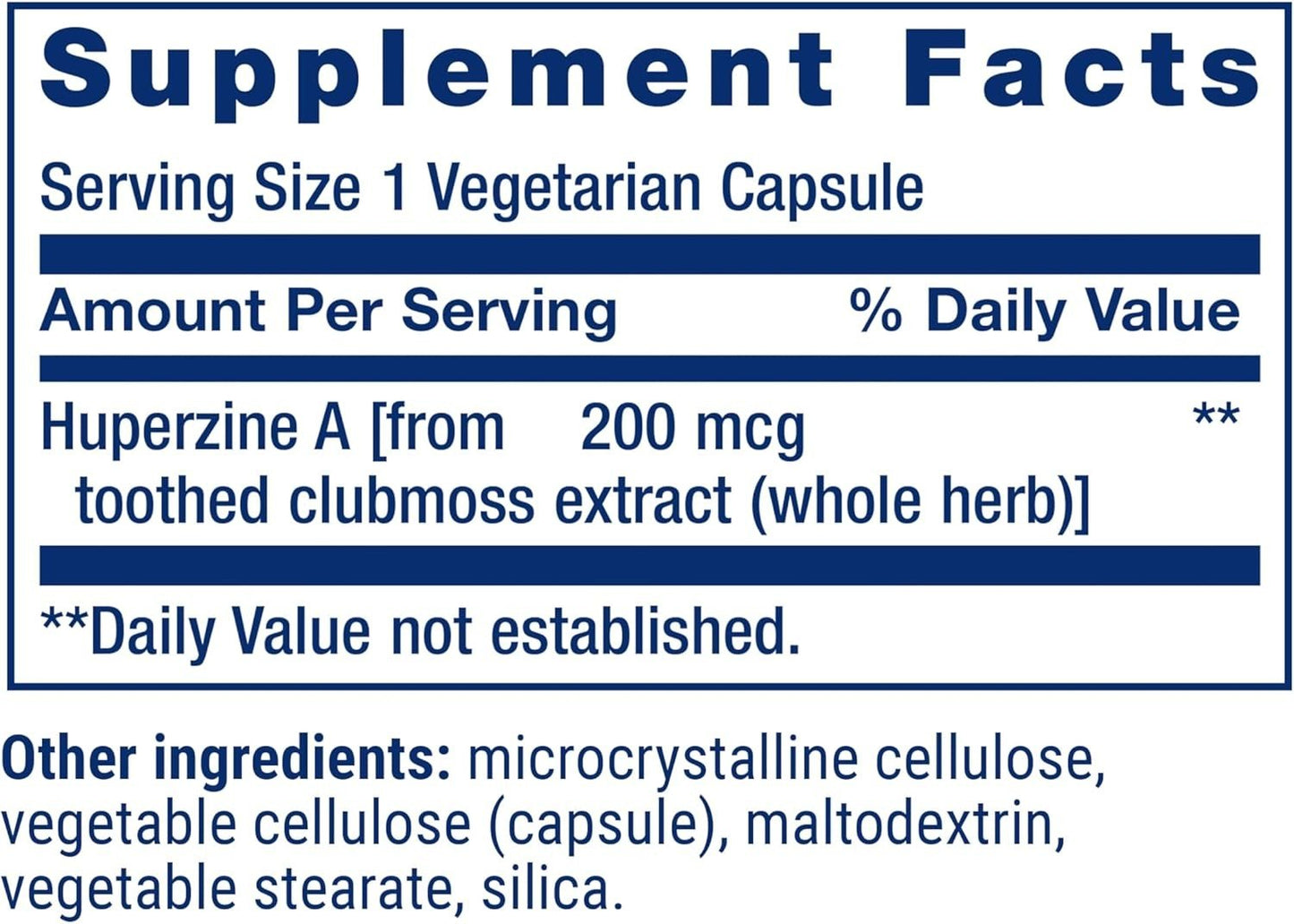 Life Extension Huperzine A - 200 mcg - 60 Vegetarian Capsules Exp.: 03/2026