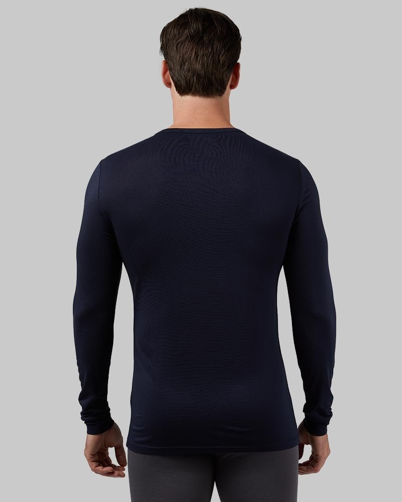 32 Degrees Heat Men's Lightweight Crew Baselayer Top | Form Fitting | Long Sleeve| 4-Way Stretch | Thermal, Stormy Night, XX-Large