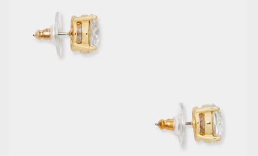 Kate Spade Goldtone Clear Crystal Round Gumdrop Stud Earrings