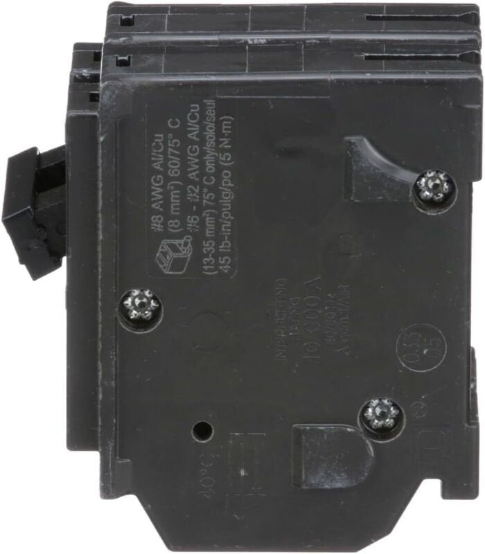 Plug in Circuit Breaker, HOM, Number of Poles 2, 50 Amps, 120/240VAC, Standard
