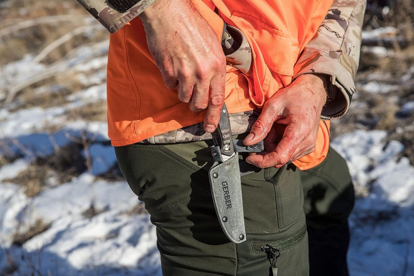 Gerber Gear Downwind Caper - Fixed Blade Knife with Sheath for Hunting Gear - Bl
