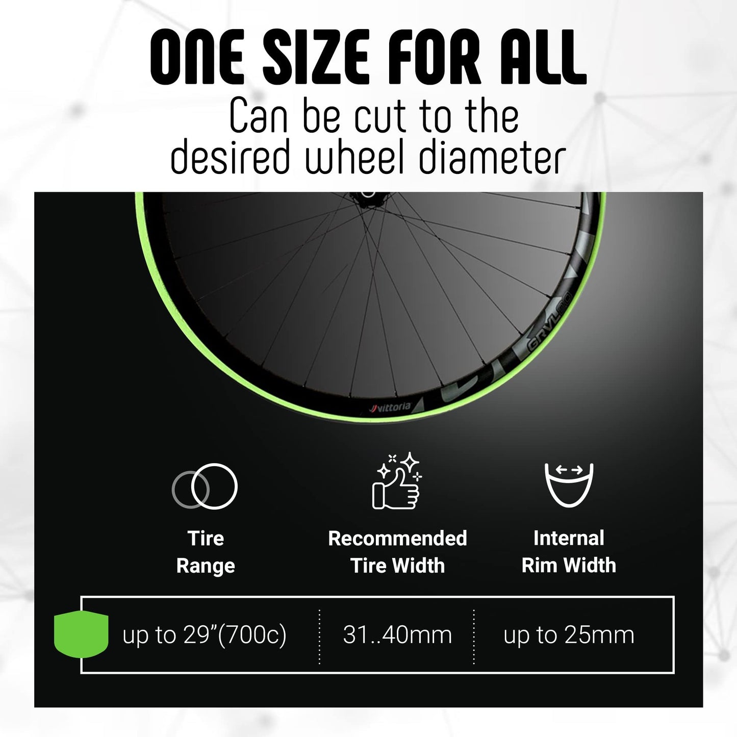Vittoria Air-Liner Gravel Insert for Tubeless-Ready Bike Tires, Compatible with Any Wheel Size Up to 29", One Size
