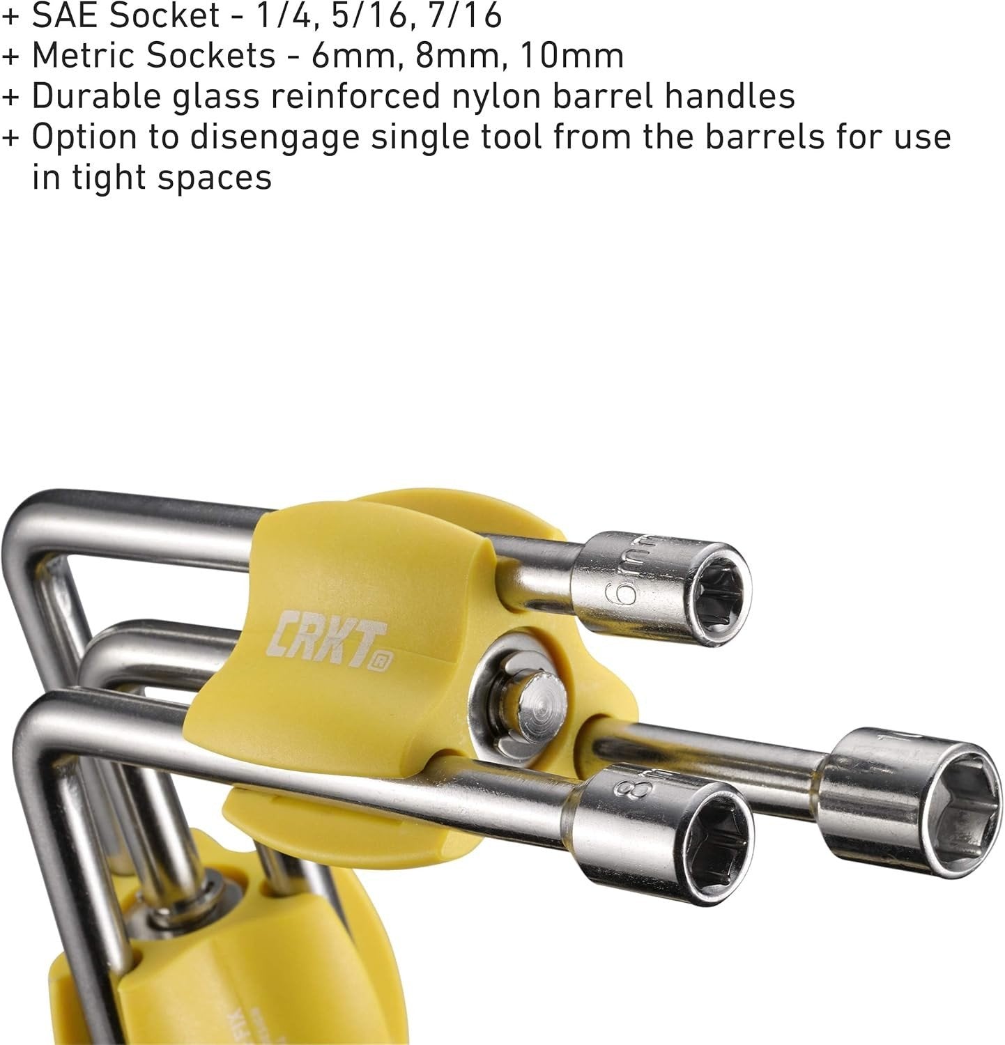 Twist & Fix Socket Multitool: Three Pin Multi Tool, 6 Tools, Removable Wrenches,
