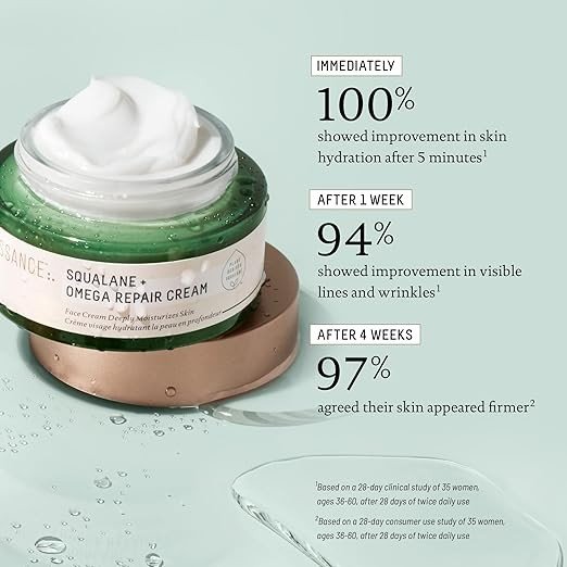 BIOSSANCE Squalane + Omega Repair Face Cream 50mL 1.69 oz Full Size