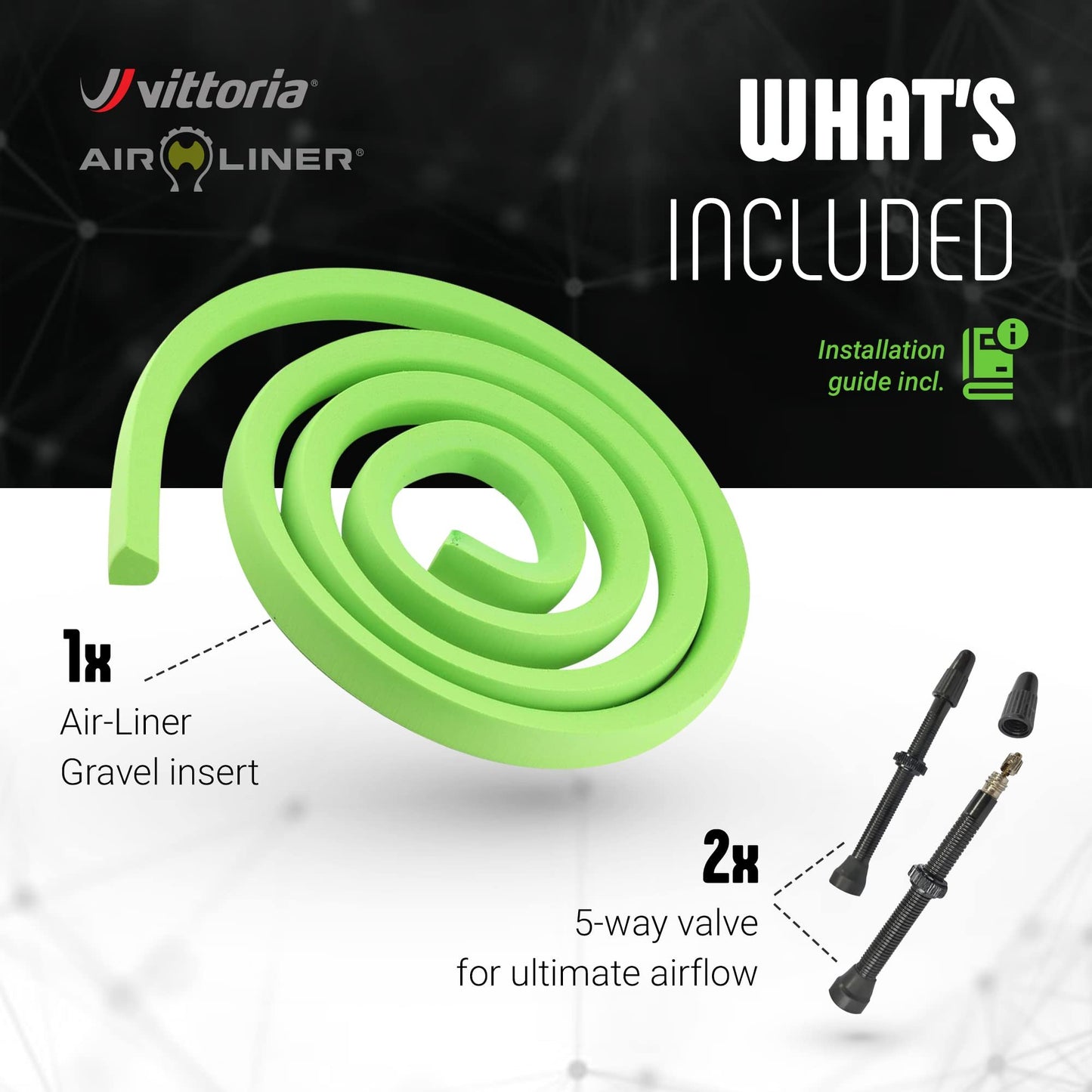 Vittoria Air-Liner Gravel Insert for Tubeless-Ready Bike Tires, Compatible with Any Wheel Size Up to 29", One Size