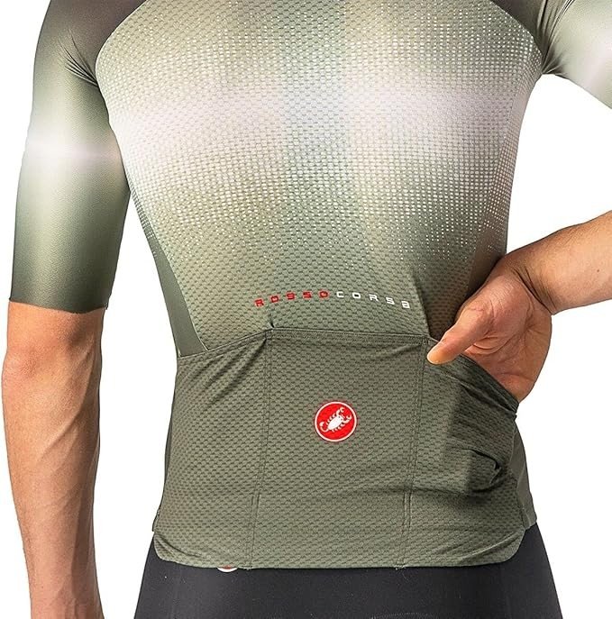 Castelli Aero Race 6.0 FullZip Jersey Mens Military GreenLight Black XXL