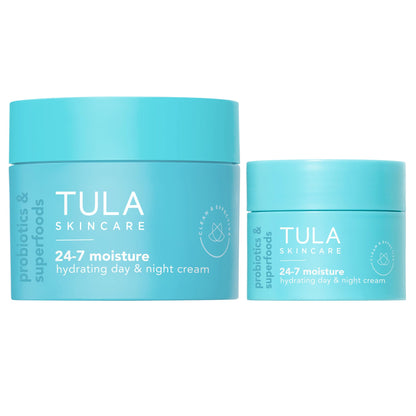 TULA Skin Care 24-7 Hydrating Day & Night Cream - Supersize, Anti-Aging Moisturizer for Face, Contains Watermelon & Blueberry Extract, 3.4 oz.