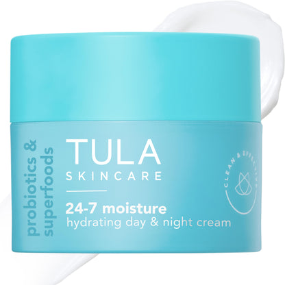 TULA Skin Care 24-7 Hydrating Day & Night Cream - Supersize, Anti-Aging Moisturizer for Face, Contains Watermelon & Blueberry Extract, 3.4 oz.