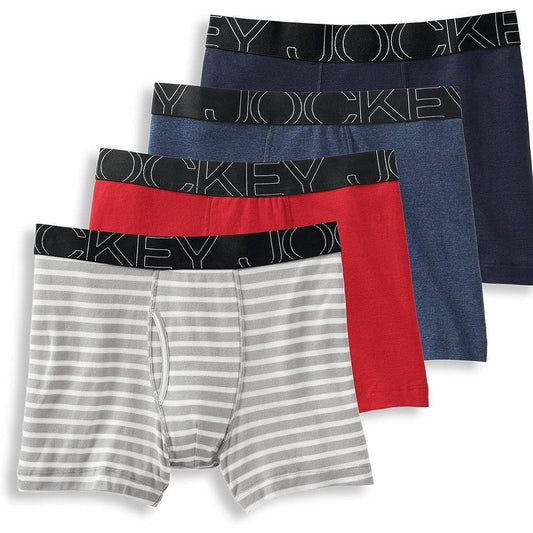 Men'S Underwear Activeblend Boxer Brief - 4 Pack Size: XL