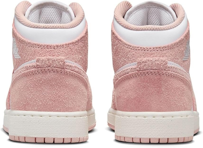 Nike Air Jordan 1 Mid SE Big Kids' Shoes (FN7432-161, White/Sail/Legend Pink) Size 5