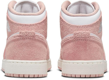 Nike Air Jordan 1 Mid SE Big Kids' Shoes (FN7432-161, White/Sail/Legend Pink) Size 5