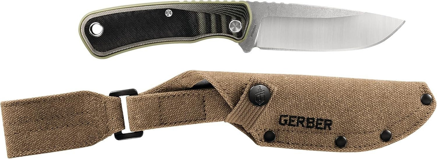 Gerber Gear Downwind Drop Point - Hunting Knife with Sheath for Camping Hunting