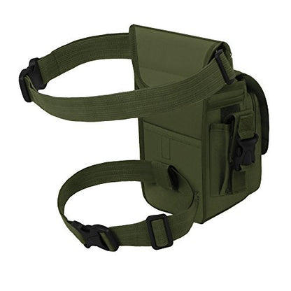 East West U.S.A RT519 Tactical Thigh Pack Waist Belt Drop Leg Utility Bag, Olive, 11.75"